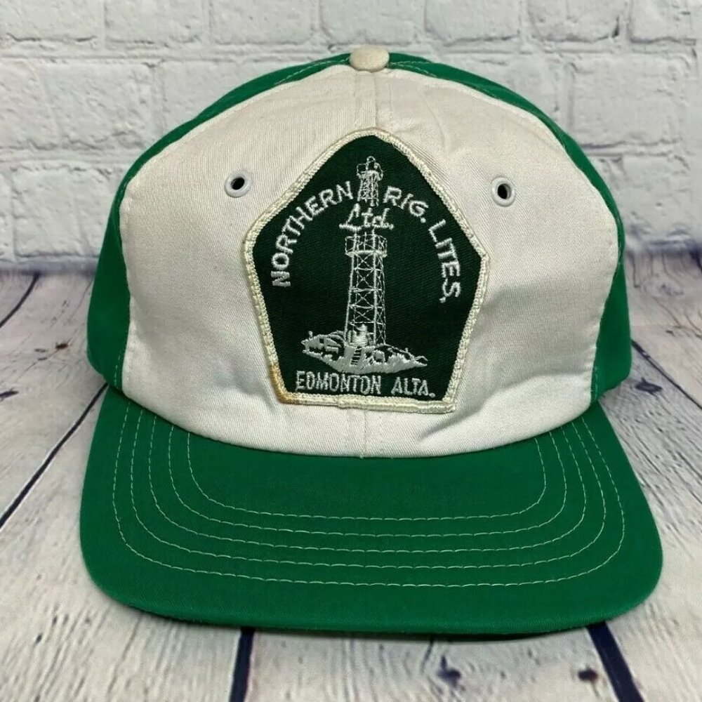 Vintage Trucker Hat Foam Cap Northern Rig LITES Embroidered Logo Sew on Patch